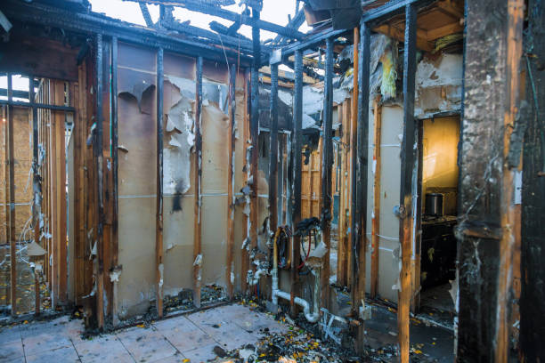 Professional Fire Damage Restoration technician working in Clarkton, MO